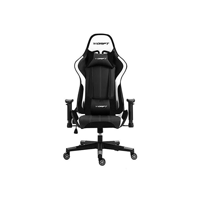 DRIFT DR175 Silla para videojuegos universal Asiento acolchado Negro, Blanco