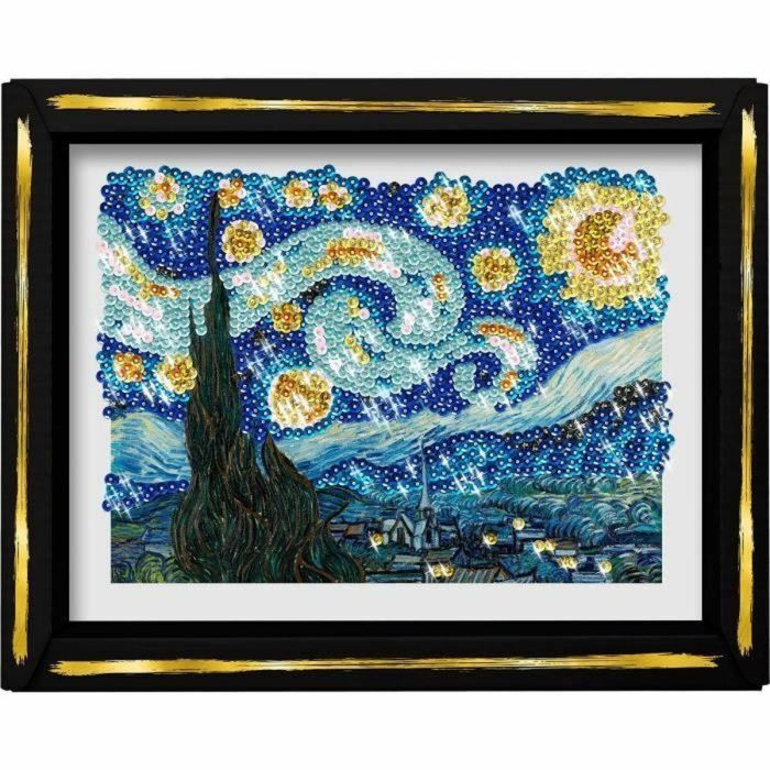 Lansay LAN3181860203446 Kit de Ocio Creativo Colección Lentejuelas La Noche Estrellada Van Gogh a partir de 14 años 4