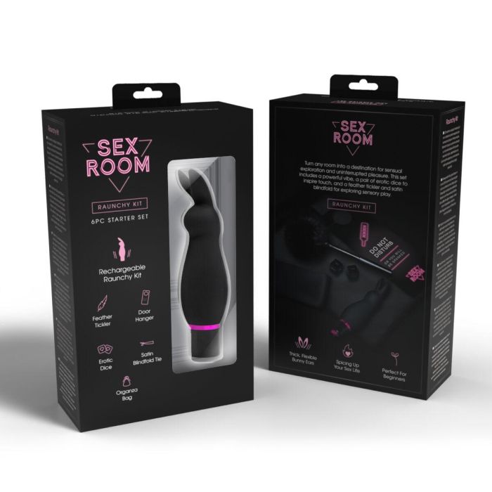 Vibrador clásico Dream Toys Sex Room Raunchy Kit Negro 25 Vibrador clásico Dream Toys Sex Room Raunchy Kit Negro 25