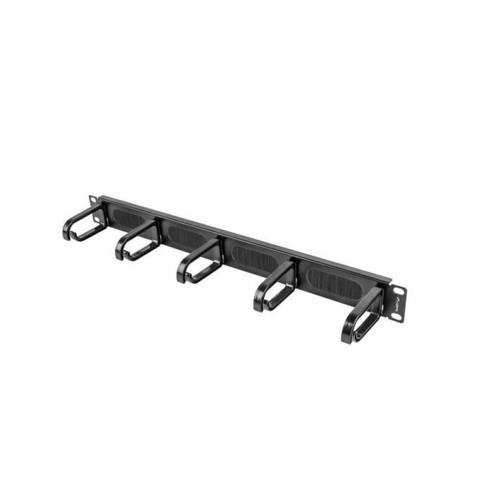 Lanberg AK-1203-B Panel Pasacables con Cepillo Negro para Rack 19 Pulgadas Organizador de Cables