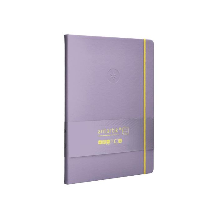 Cuaderno Con Gomilla Antartik Notes Tapa Dura A4 Hojas Rayas Morado Y Amarillo 100 Hojas 80 gr Fsc 4