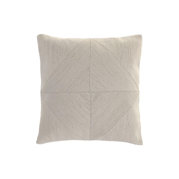 DKD Home Decor India 24 Cojin Boho Crudo 45 x 45 cm (2 Unidades) Bordado a Mano Algodon