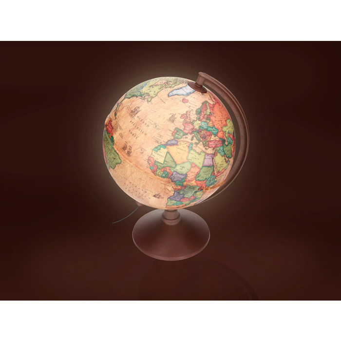 Liderpapel Globo Terraqueo con Luz Físico y Político Estilo Antiguo, Diámetro 26 cm, Esfera Educativa para Hogar y Escuela 7