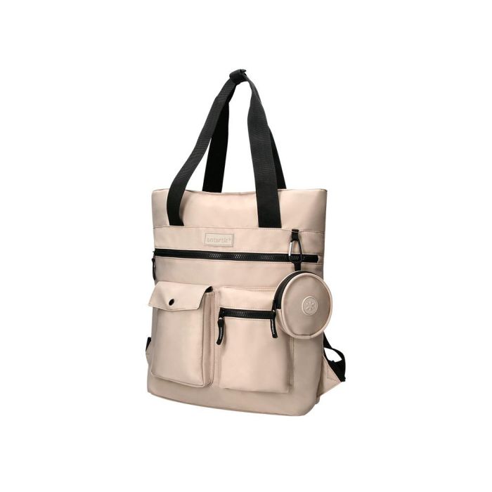 Cartera Antartik Bolso Mochila Casual Color Beige 400x120x390 mm 2