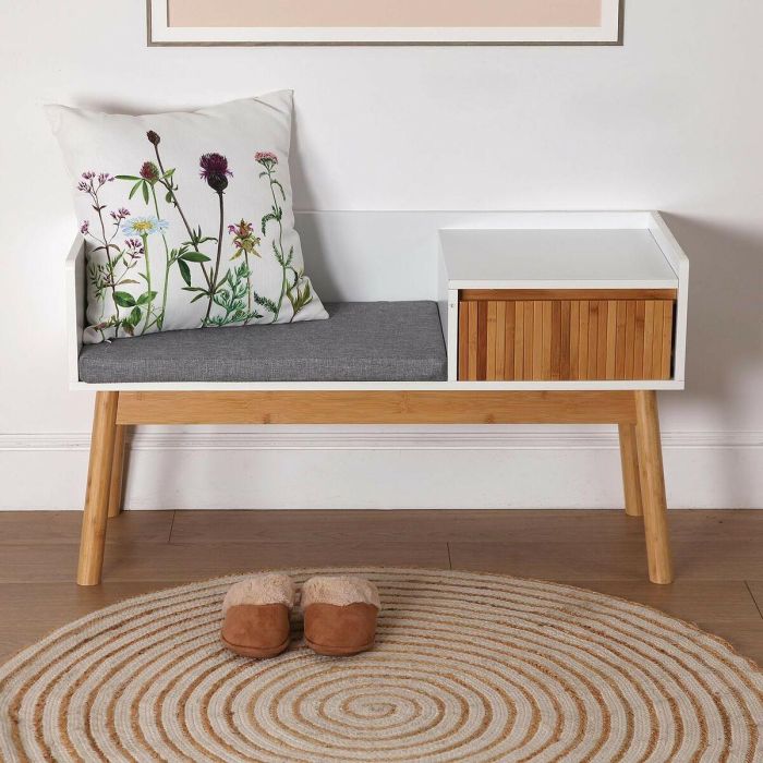 Banqueta Versa Bambú Textil Madera MDF 40 x 55 x 100 cm 3