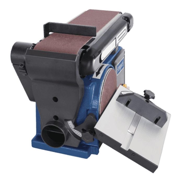 Scheppach BTS800 Lijadora de banda y disco Ø 150 mm 370 W Motor Inducción Silencioso con Mesa Inclinable 45° 26