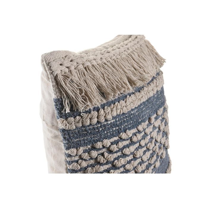 DKD Home Decor Cojin Estilo Boho 45 x 10 x 45 cm Azul Blanco 1