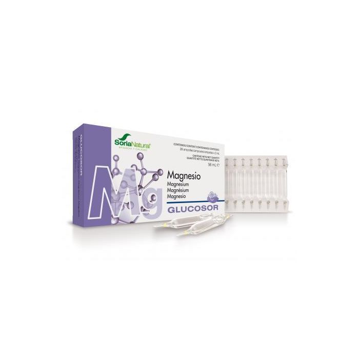Soria Natural Glucosor Magnesio 28 Viales - Contribuye al Normal Mantenimiento de los Músculos