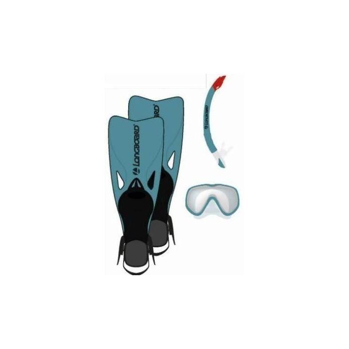 Longboard LON3450652001981 Kit de Aletas Ajustables, Máscara y Snorkel - Talla Slope 42/45