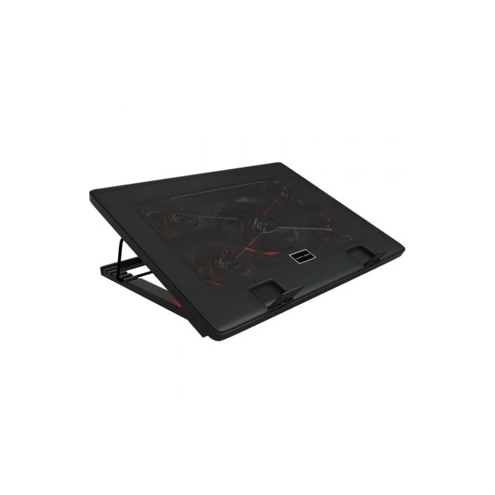 MARS GAMING MNBC2 Soporte Refrigerador Portátil 17.3" con 5 Ventiladores y Flujo de Aire UA5, Negro