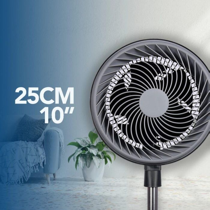 Daewoo Ventilador de Pared Alto Rendimiento 80W, Diámetro 25cm / 10", Base Redonda, Color Negro