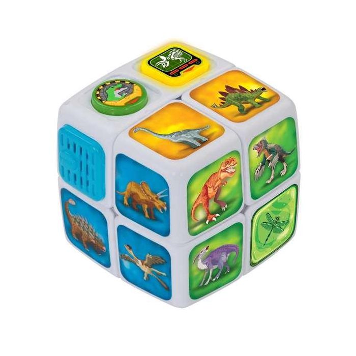 Cubo mágico dinoaventuras. con 3 modos de juego y más de 200 frases. 11,5x11,5x21,6cm 10