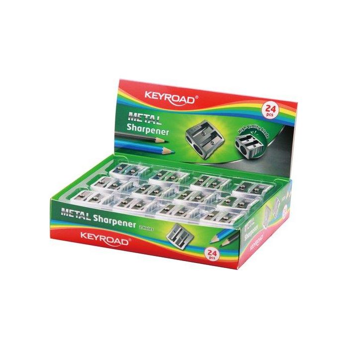 Afilalapiz Metalico Cuña Keyroad Doble Uso (Set de 24)