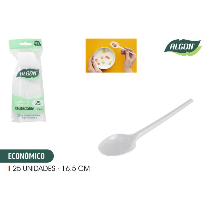 Set de 25 cucharas ecológicas Algon 16.5 cm (36 Cajas) Set de 25 cucharas ecológicas Algon 16.5 cm (36 Cajas)