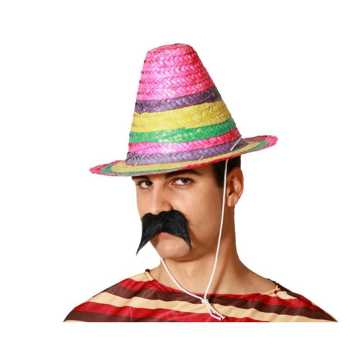 Sombrero de Paja Mexicano Multicolor 33 cm Diámetro - Alegría y Color para Fiestas