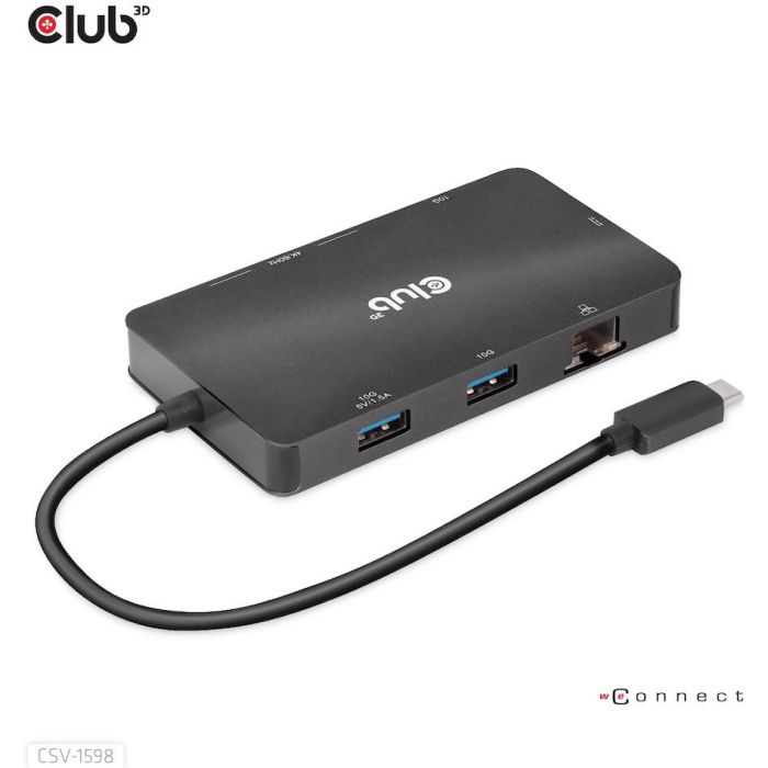 Club3D CSV-1598 Hub USB-C 7 en 1: 2xDisplayPort 4K60Hz, 2xUSB, 2xUSB-C, LAN Gigabit Ethernet, PD 100W 1 Club3D CSV-1598 Hub USB-C 7 en 1: 2xDisplayPort 4K60Hz, 2xUSB, 2xUSB-C, LAN Gigabit Ethernet, PD 100W 1