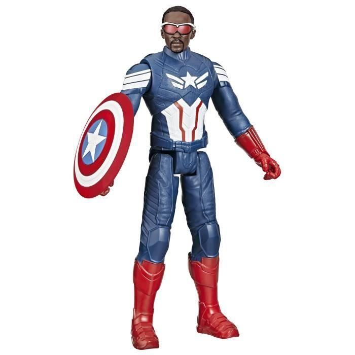 Figura del Capitán América de Marvel Studios: Un mundo feliz, la serie Titan Hero 1