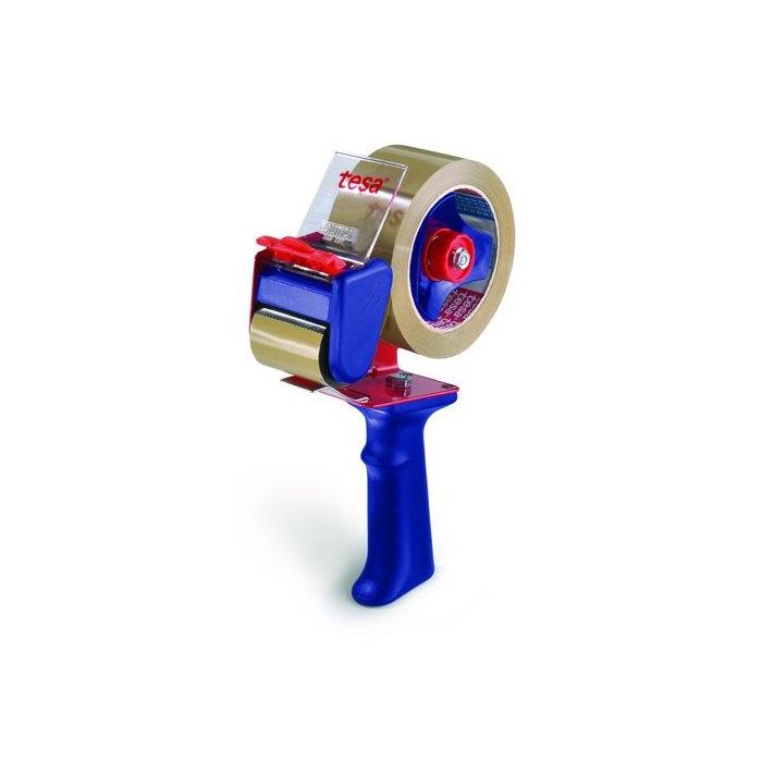 Tesa Dispensador de Cintas de Embalaje Tesapack Economy 6300 para Rollos de 66M Rojo-Azul