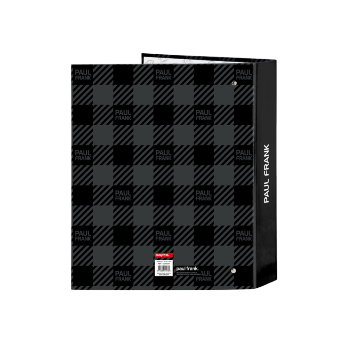 Carpeta de anillas Paul Frank Campers Negro A4 (27 x 33 x 6 cm) 1
