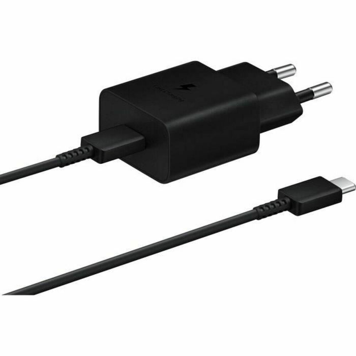 Cargador de Pared Samsung EP-T1510XBEGEU/ 1xUSB Tipo-C + Cable USB Tipo-C/ 15W