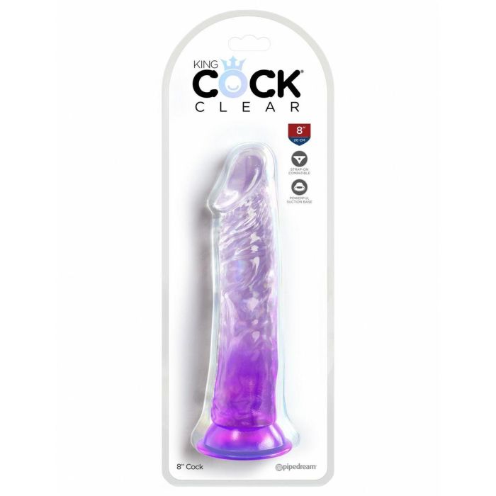 Consolador Realista Pipedream King Cock Clear TPE Morado 1