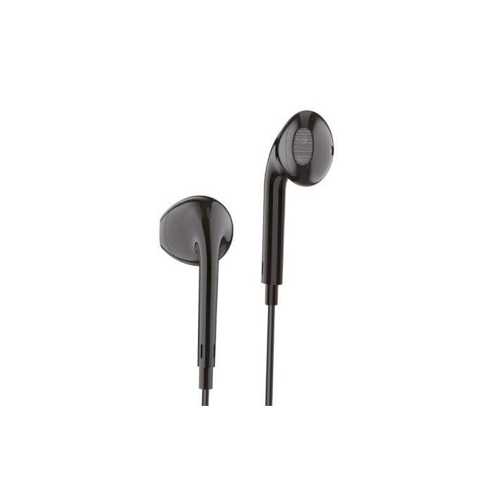 Tech One Tech Auriculares Eartech con Micrófono, Control de Volumen y Botón Multifunción, Compatibles con Apple, Android y Windows, Negro 1