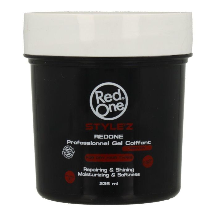 Red One Style'z Professional Hair Protein Gel Fijador con Proteínas y Vitaminas Extra Fuerte 236 ml