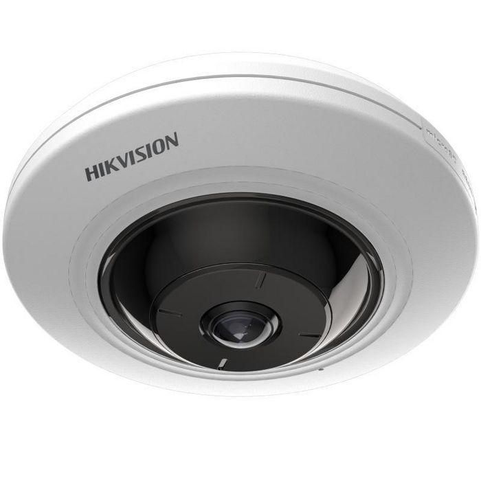 Hikvision Cámara IP fisheye 5M 1.05mm IR8 WDR 12V/PoE. Audio, alarma 1