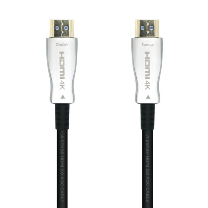 AISENS - CABLE HDMI V2.0 AOC PREMIUM ALTA VELOCIDAD / HEC 4K@60HZ 18GBPS, A/M-A/M, NEGRO, 15M
