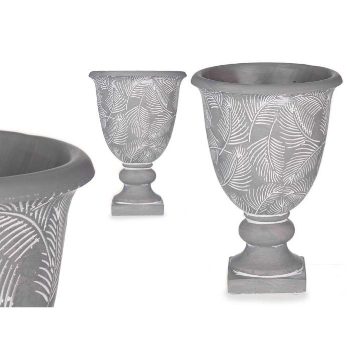 Copa Cemento Gris Grande Hojas 17X25 Ibergarden (6 Unidades) Copa Cemento Gris Grande Hojas 17X25 Ibergarden (6 Unidades)