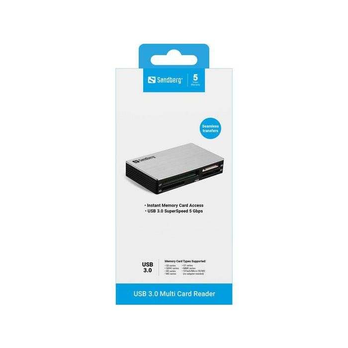 Sandberg Lector de Tarjetas USB 3.0 Multi, Acceso Rápido y Fácil para Fotos y Videos 1