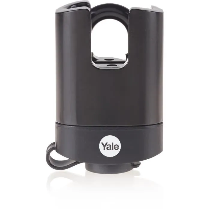 Yale Candado de acero laminado 52 mm con protección termoplástica y grillete de acero endurecido, 3 llaves