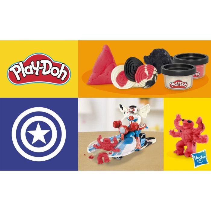 Play-Doh G0555 Set Moto Cortadora Capitán América Marvel Figura de Acción Flexible con Alas 2 en 1 y Molde para Niños +4 años 11 Play-Doh G0555 Set Moto Cortadora Capitán América Marvel Figura de Acción Flexible con Alas 2 en 1 y Molde para Niños +4 años 11