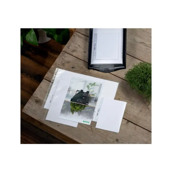 Fundas Leitz Negro Transparente Polipropileno Plástico 3