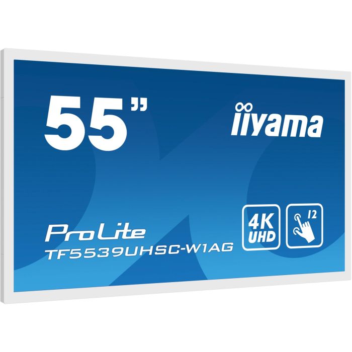 iiyama TF5539UHSC-W1AG Monitor Táctil 55" 4K Ultra HD LED IPS Blanco, HDMI+DP, Multitáctil 15 puntos 12
