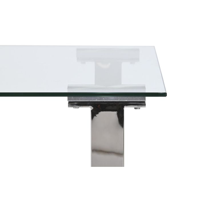 DKD Home Decor Mesa de Centro Moderna y Transparente. Diseño Elegante en Cristal y Acero. Medidas 130x70x45 cm (Ancho x Fondo x Alto) 4