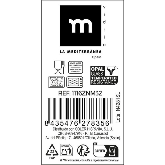La Mediterranea Bol Opal Coup Basic 16 cm (48 Unidades) 3