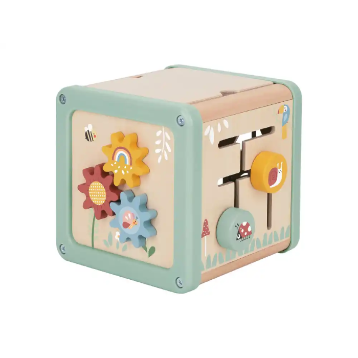 Imaginovo Juego Infantil Cubo de Actividades de Madera +18 Meses 15,5x15,5x28cm 1