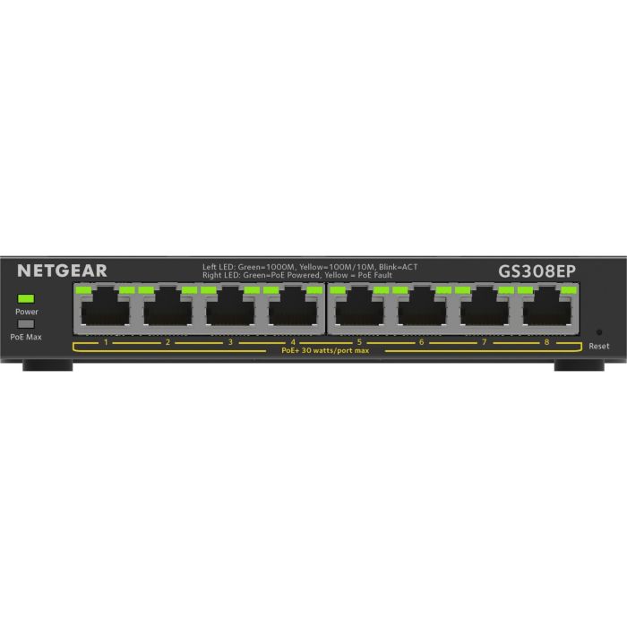 NETGEAR GS308EP Switch PoE+ Gestionado Gigabit Ethernet 8 Puertos