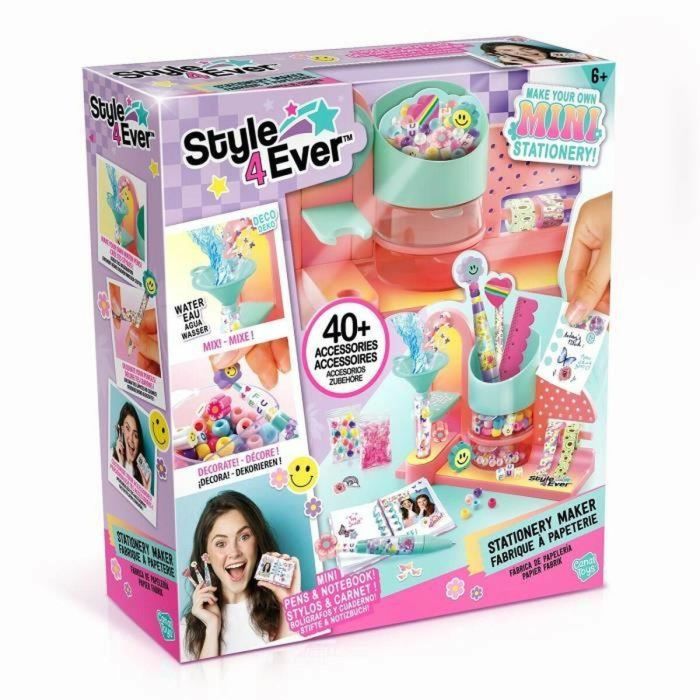 Canal Toys Taller Papelería Mini Stationery Maker - Kit para crear lápices/bolis decorados con gomas, cuentas. Para niños +6 años. 27x25x7,5 cm 1