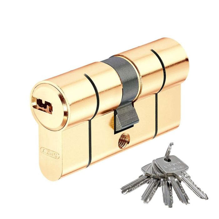 Abus Eurocilindro puntos latón doble embrague 40/40mm - d66 mm, incluye 5 llaves, ref silca ab48 edm 12028