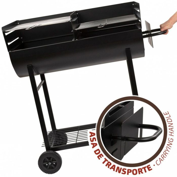 Barbacoa de Carbón con Ruedas Aktive Plástico Metal esmaltado 97 x 96 x 42 cm Negro 3 Barbacoa de Carbón con Ruedas Aktive Plástico Metal esmaltado 97 x 96 x 42 cm Negro 3