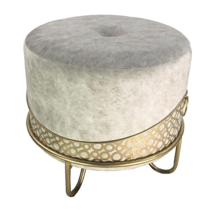 Reposapies Glam DKD Home Decor Beige Dorado 51 x 44.5 x 51 cm