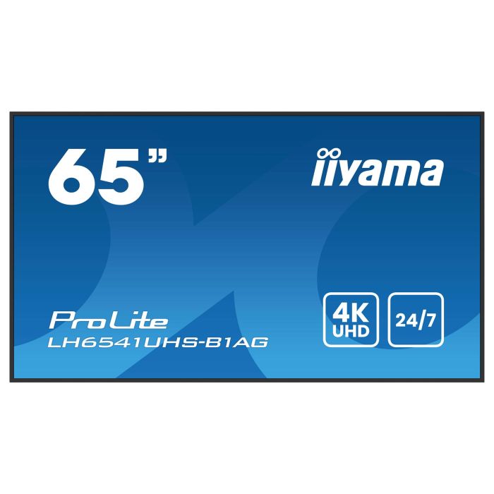 iiyama 65" 4K UHD IPS 3840x2160 25% Haze Monitor para Uso Profesional 24/7 Landscape y Portrait con Media Player USB 1