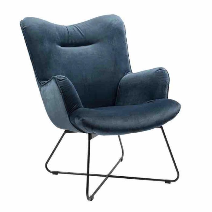 Butaca DKD Home Decor Azul Negro 76 x 90 x 68 cm