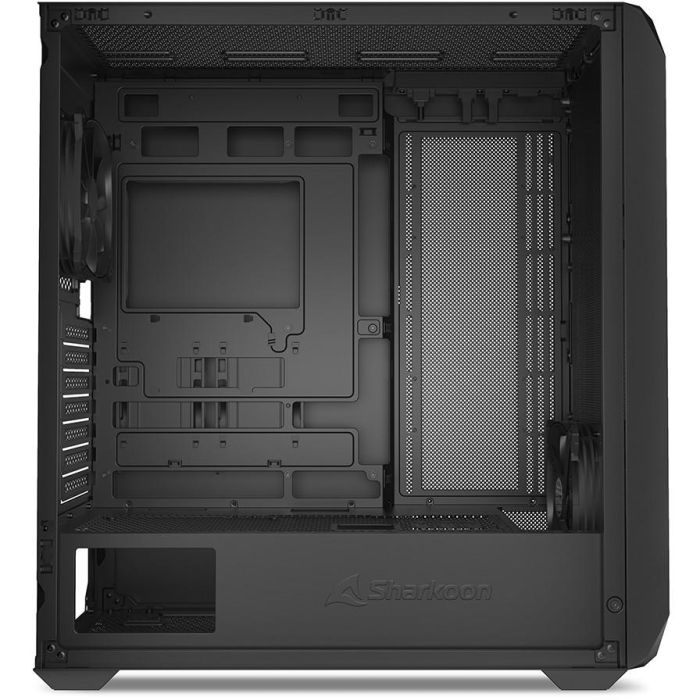Sharkoon AK3 Midi Tower ATX Negro - Caja de PC de Metal con Soporte para ATX, micro ATX, Mini-ITX y Múltiples Opciones de Ventilación y Almacenamiento 4