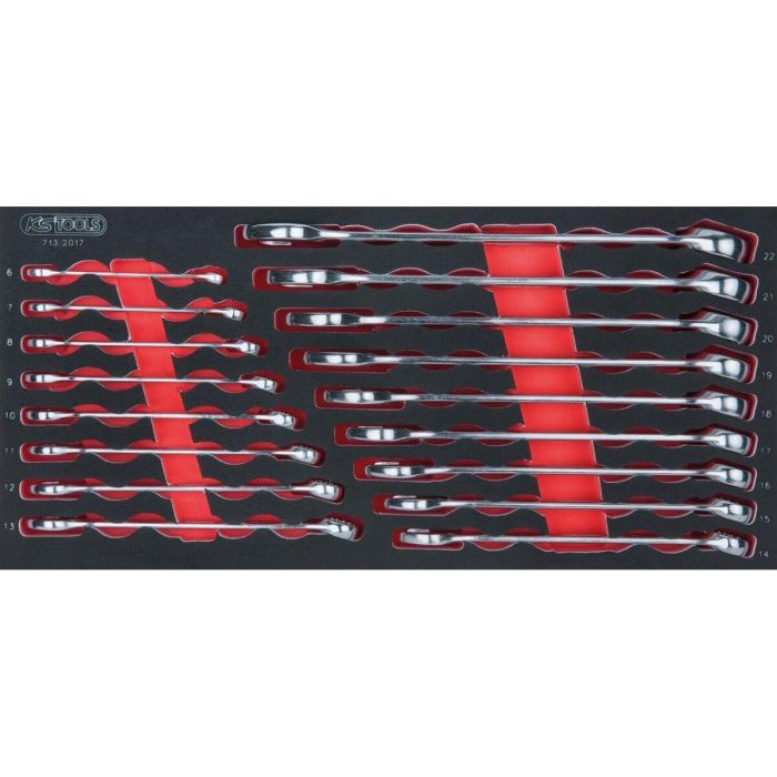 KS Tools 713.2017 Módulo de Llaves Combinadas Ultimate 1/3 para Carro de Taller 17 Piezas 6-22 mm 1