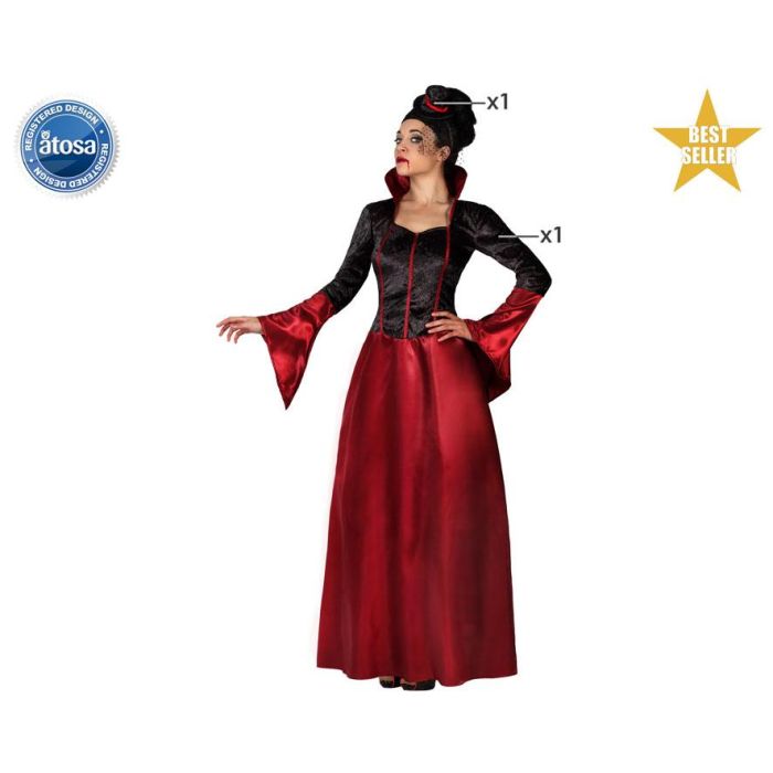 Disfraz Vampiresa Mujer Adulto Rojo Burdeos XL Disfraz Vampiresa Mujer Adulto Rojo Burdeos XL