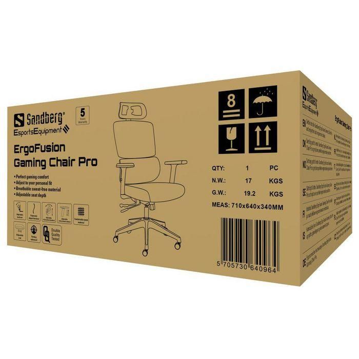 Sandberg ErgoFusion Gaming Chair Pro - Silla de Juego Ergonómica, Múltiples Ajustes (Altura, Respaldo, Reposabrazos), Malla Transpirable, 5 Años Garantía 9