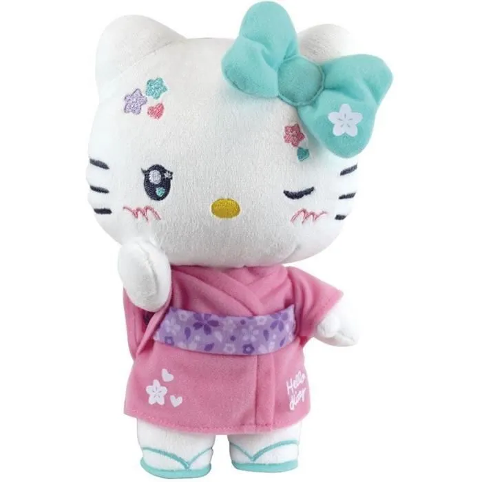Jemini Hello Kitty Kimono Kawai Peluche +- 22 cm JEM3298060244060 Versión Kawai con kimono rosa y chanclas 1